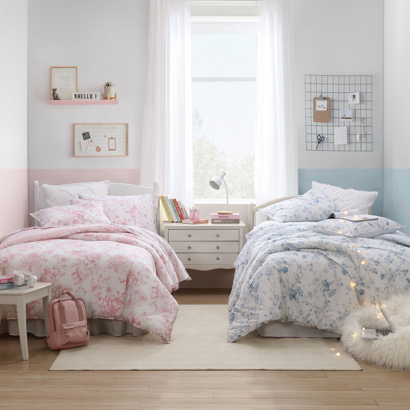 Belinda Blue Reversible Cotton King Comforter Set