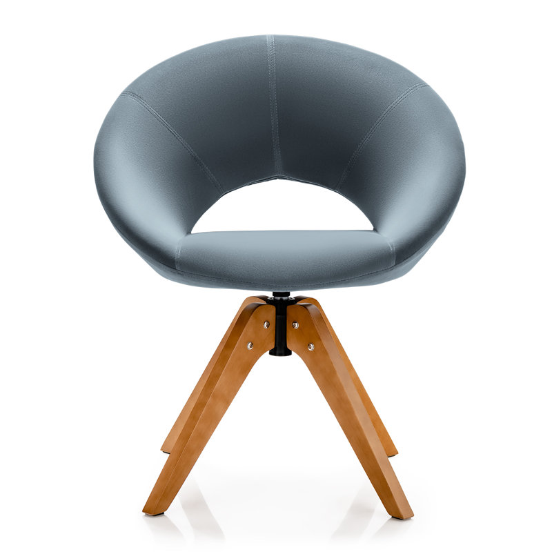 Friedhart Velvet Swivel Armchair, Gray Velvet