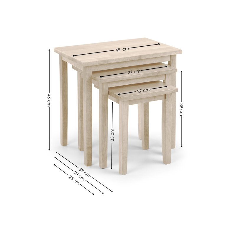 Elvina Solid Wood Nesting Tables, Beige