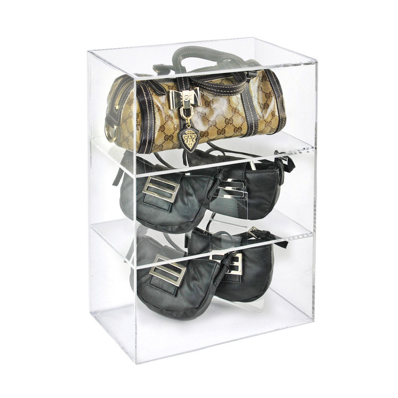 Clear Acrylic Countertop Display Cabinet with 2 Fixed Shelves
