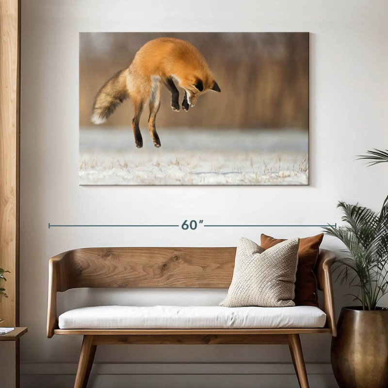 Jumping Red Fox, 32" H x 48" W