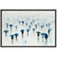 "Blue Umbrella Rain Scene Art", photos de salon, impression sur toile encadrée-126545478-126545476