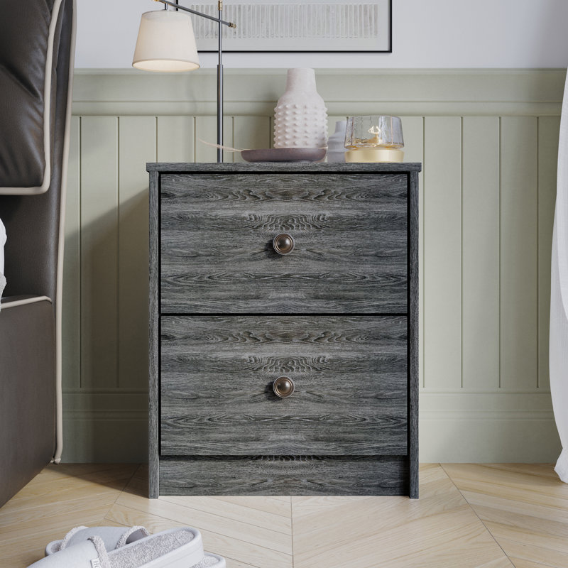 Erlend 18.51'' W Particle Board / Chipboard Nightstand, Dark Gray