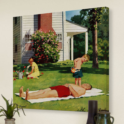 "watering père" par richard sargent, reproduction d’art sur toile tendue