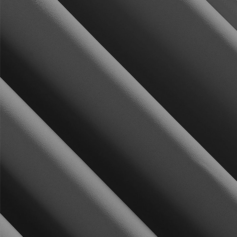 Blackout Pencil Pleat Room Darkening 230 Gsm Curtains, 168cm Width x 137cm Drop, Dark Grey