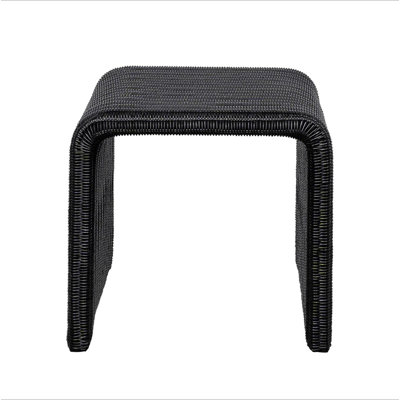 Table de bout carrée en rotin tissé