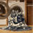 Machine Washable Orfelinda Comedy Tragedy Masks Classic Oriental Rug in Black – Gray Binding-177629839