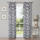 Modern Bohemian Leaves Polyester Machine Washable Room Darkening Blackout Curtains by Superior