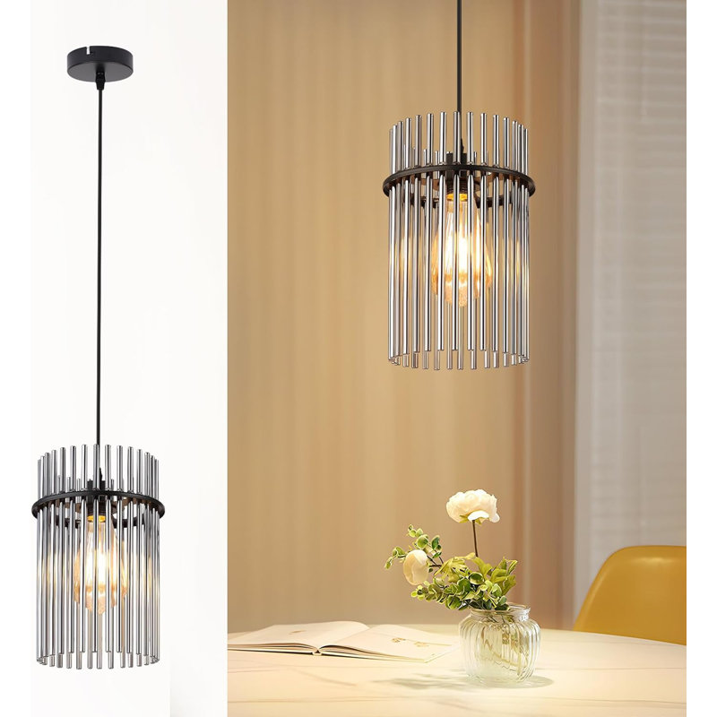 1 - Light Cylinder Pendant, Black