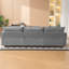 Canapé d'angle gris 3 places en forme de L avec rangement, en chenille douce et confortable, transformable en fauteuil inclinable et en lit.