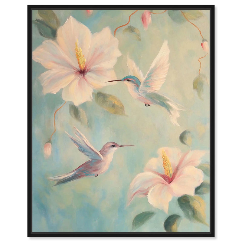 Art floral sur toile Sunbeam Sippers II par Art Remedy, H 37 po x l 31 po, Structure noire