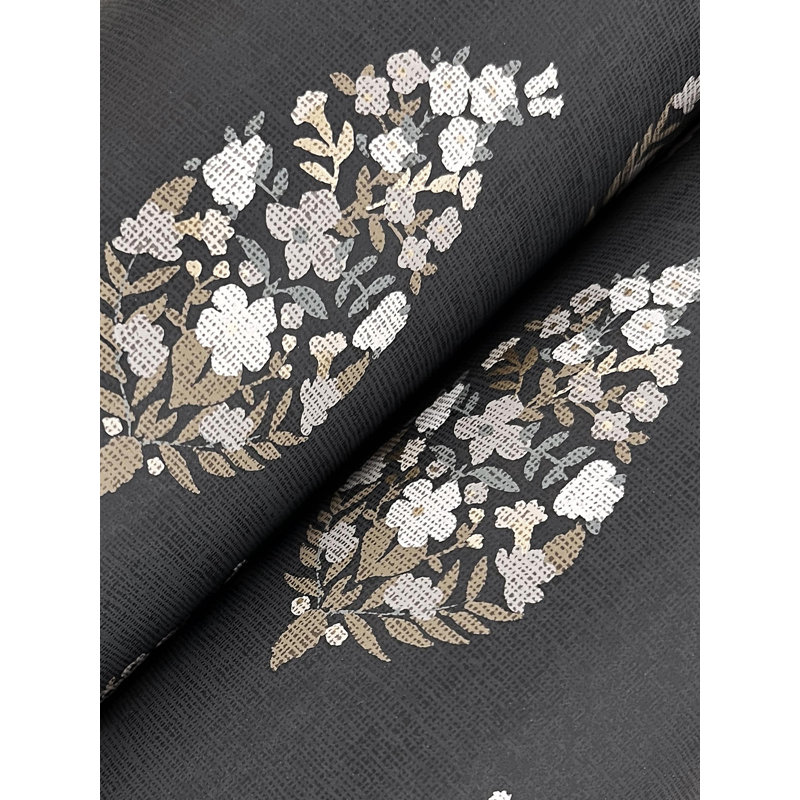 Papier peint motif cachemire, Noir