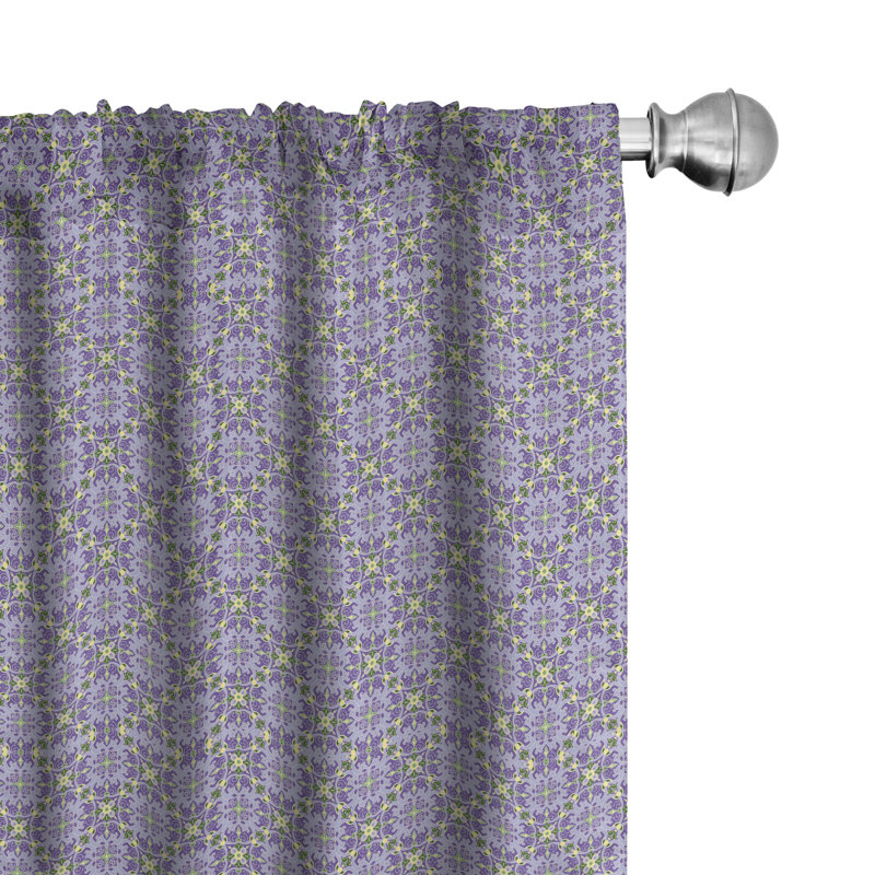 Floral Semi-Sheer Rod Pocket Sliding Panel, 28" x 63"
