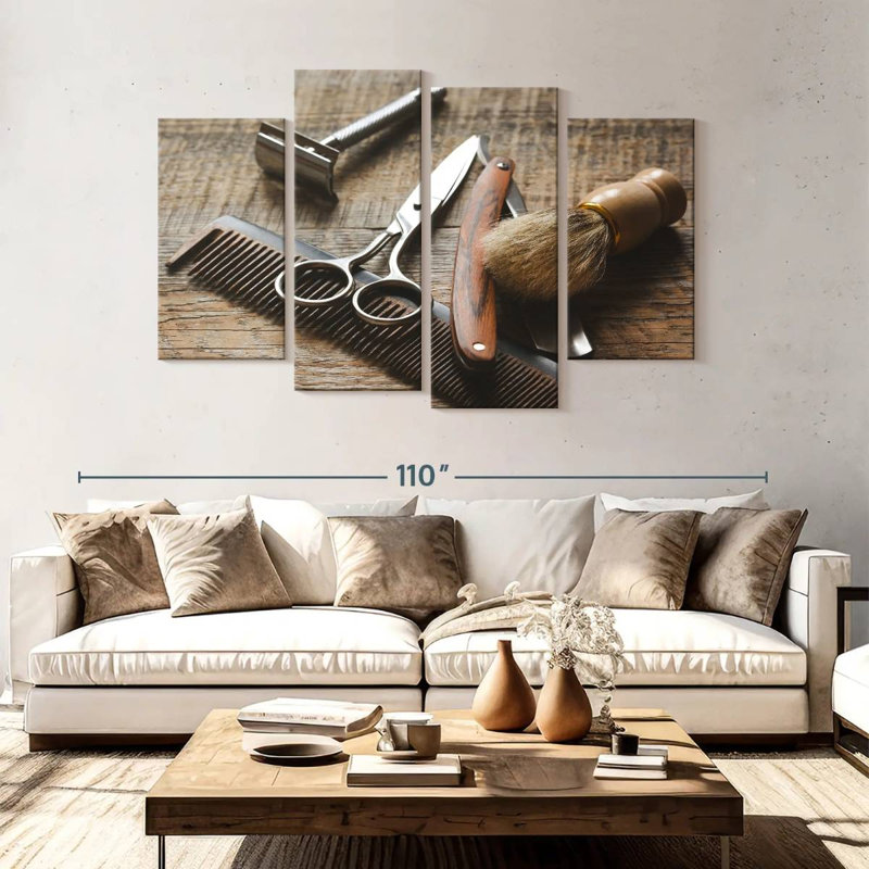 Shuttleworth Barber Hair Tools, 54" H x 84" W