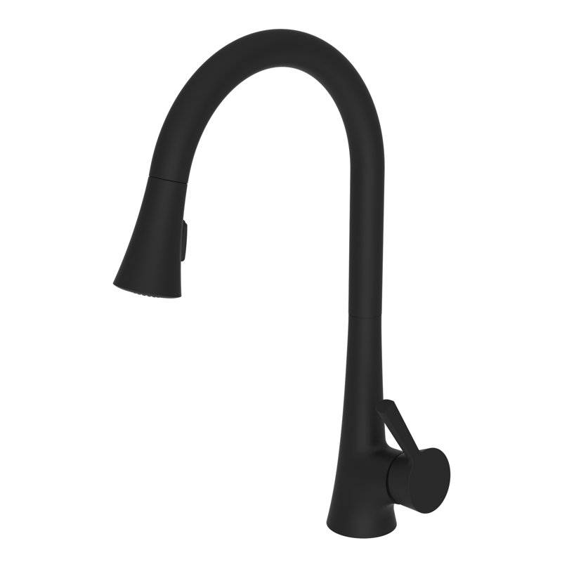 Vespera Single Handle Pull Down Kitchen Faucet, Flat Black