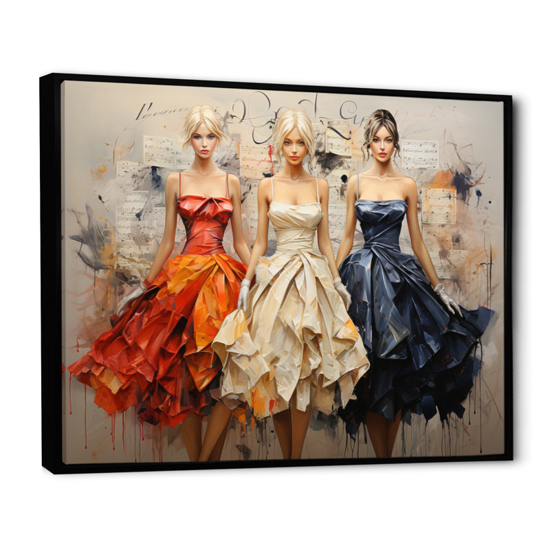 Women Women Luxury Elegance sur toile, H 30 po x l 40 po x P 1,5 po, Cadre flottant noir