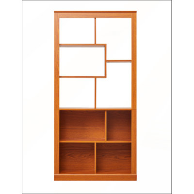Free Combination Wood Open Bookshelf with Anti-Tip Straps for Living Room Bedroom Home Office