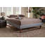 Brixton Upholstered, Full Platform Bed,  Dark Grey/Walnut Brown, 14.9'' H X 57'' W X 77'' L-2018084504-2018084508
