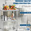 Table de travail de 24 po x 30 po en acier inoxydable avec tablettes et roulettes réglables, idéale pour la cuisine commerciale de restaurant, facile à assembler à l'extérieur, à l'hôtel et dans le garage, rapide