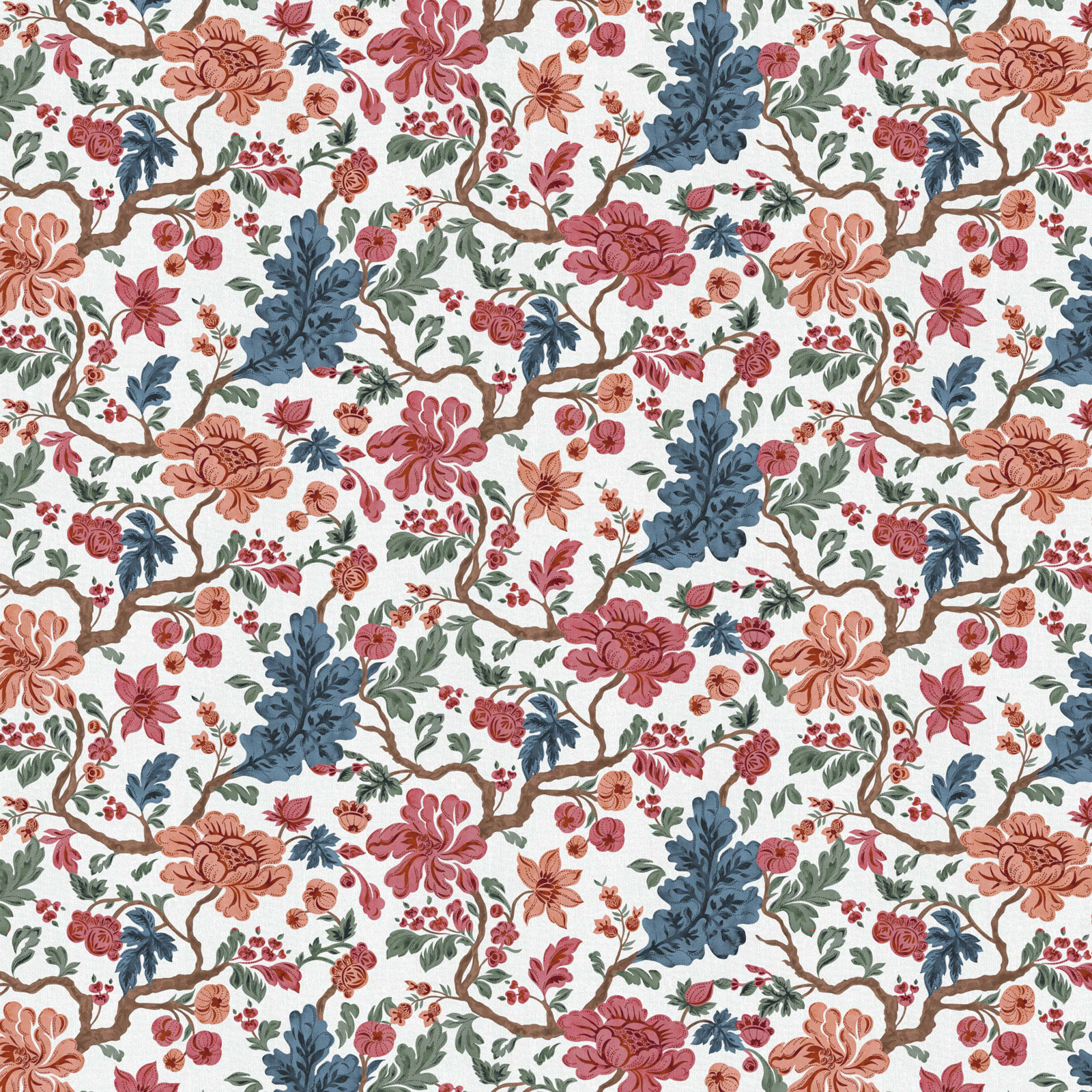Jane Floral Cotton Throw Pillow, Polyester, 18" x 18"