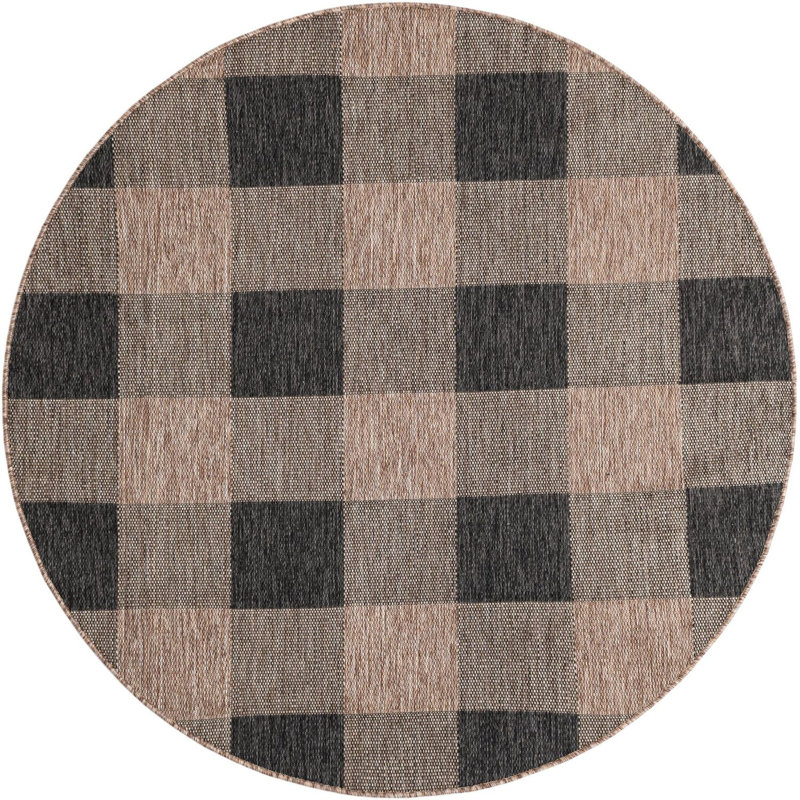 Tapis intérieur / extérieur Borrego , Rond 6 pi 1 po