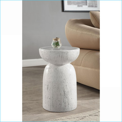 Table basse moderne et moderne en faux béton gris naturel pour le salon, légère et amp; Durable