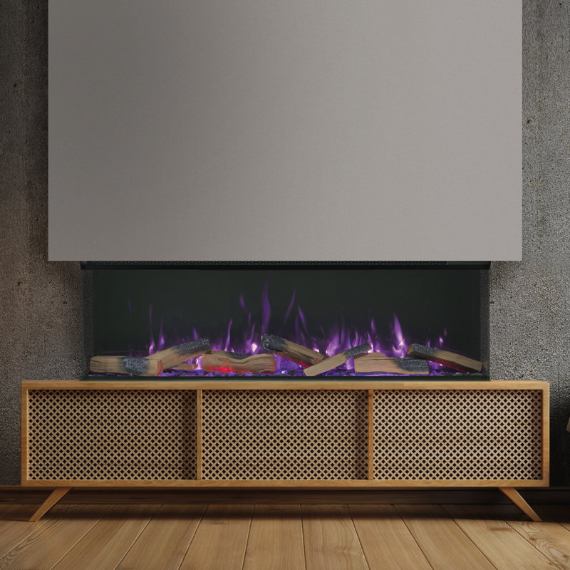 Butcher Belfry Heating Black Electric Fireplace, 54.8cm H x 130cm W x 28.1cm D