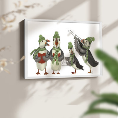 Puffin Quartet - Reproduction encadrée - Restickable