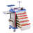 5 Tiers Lab Carts Mobile Medical Cart with 5 Drawers & 2 Trash Cans Blue, Trolley Storage Cart with PP Material