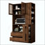Tall Kitchen Pantry Cabinet With Multi-Functional Pull-Out Multi-Tier Storage Shelf,  4-Tier Side Shelf, 2 Drawers,With Glass Door,Freestanding Food Hutch With Microwave Stand For Dining Room