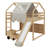 Delightful Wooden Loft Bed Boasting A House-Shaped Frame And Tent-Style Canopy-114355515-114355517