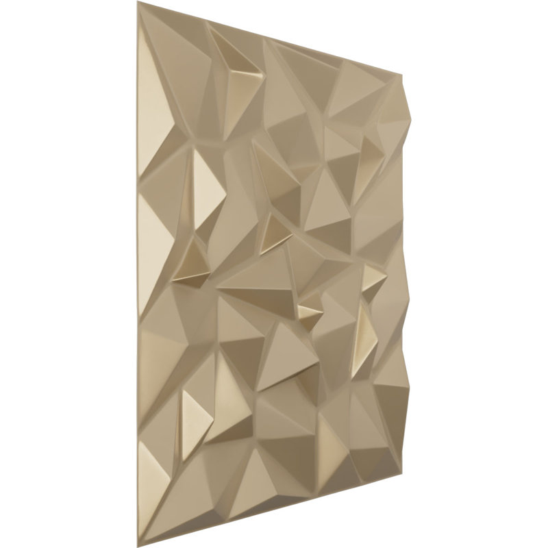 Panneau mural décoratif 3D Leto EnduraWall 19 po x l 19 5/8 po x Brume champagne métallique universelle (couvre 2,67 pieds carrés)
