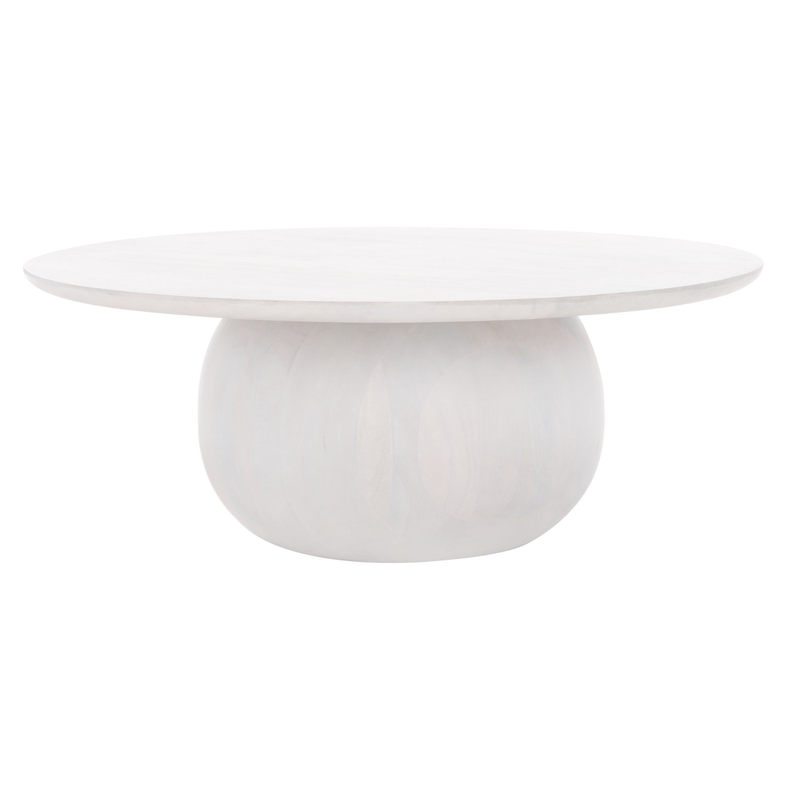 Iver Solid Wood Single Coffee Table, White Wash