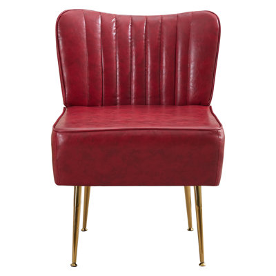 Accent Side Chair With Gold Legs