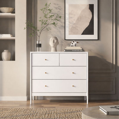 Commode blanche à 4 tiroirs pour enfants