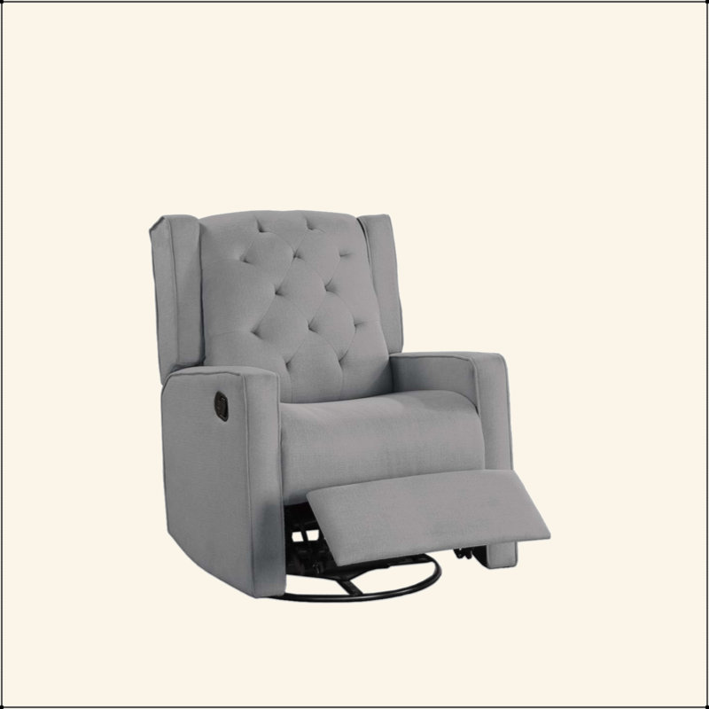 Swivel Glider Recliner, Dark Gray