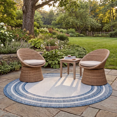 Karli Machine Woven Striped Area Rug