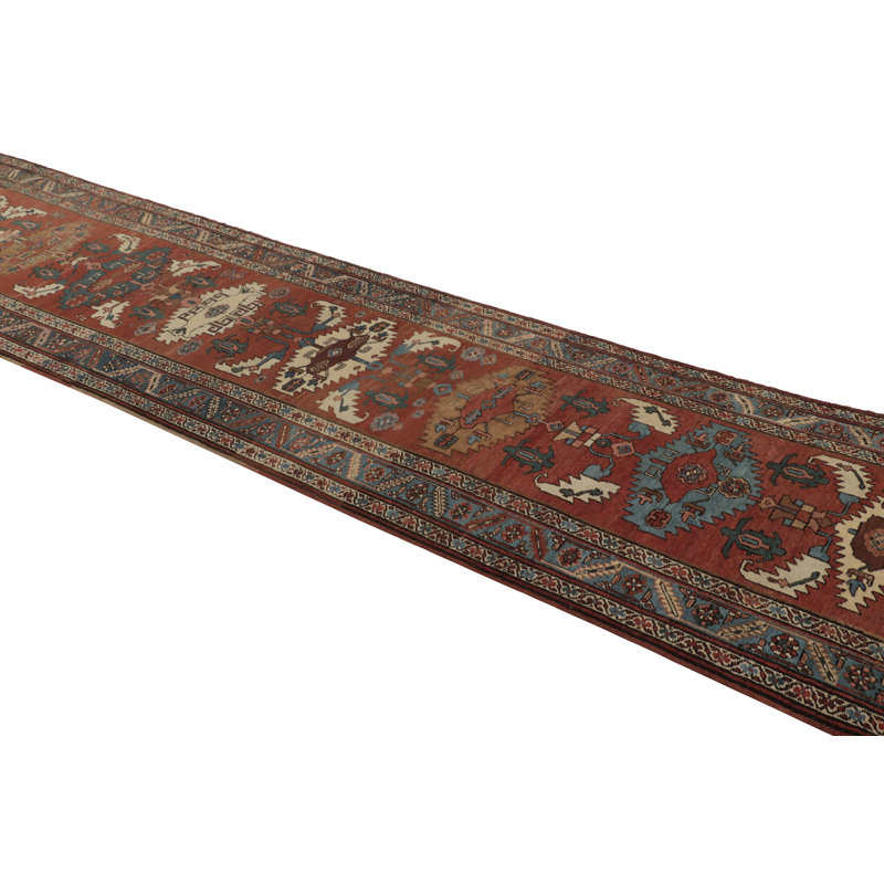 Antique One-of-a-Kind 3'5X14'10 Hand Knotted Area Rug
