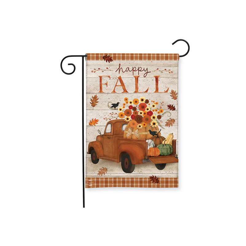 Drapeau de jardin d'automne Bounty Truck 12 x 18