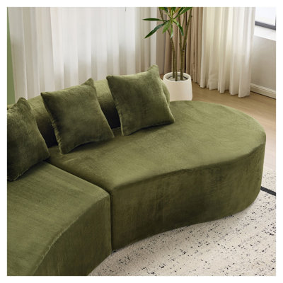 Canapé modulaire en velours haute densité à 4 sièges l 111,4 po x P 37,8 po x H 26,8 po Nordic