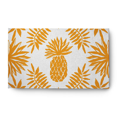 Tapis en chenille ananas et feuilles