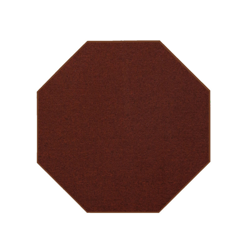 Tapis rouille de couleur unie pour l'intérieur et l'extérieur Modern Modern, Octogone 12 pi