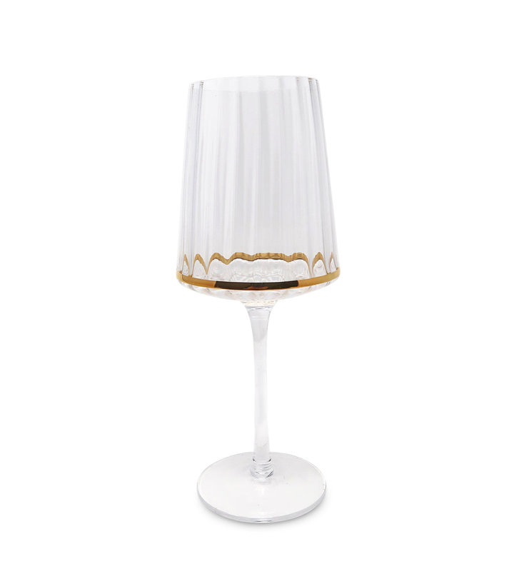 Verres à eau avec rebord doré, 6 pièces, 18.5