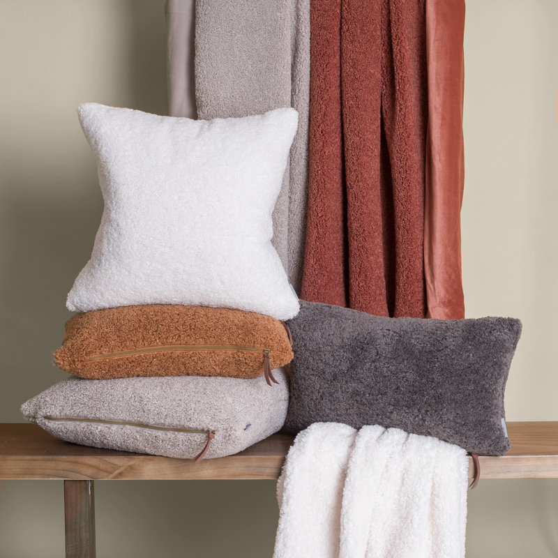 Evergrace Glazed Ginger Sherpa Square Throw Pillow 20x20