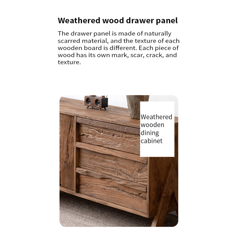 Weathered Solid Wood Accent Cabinet