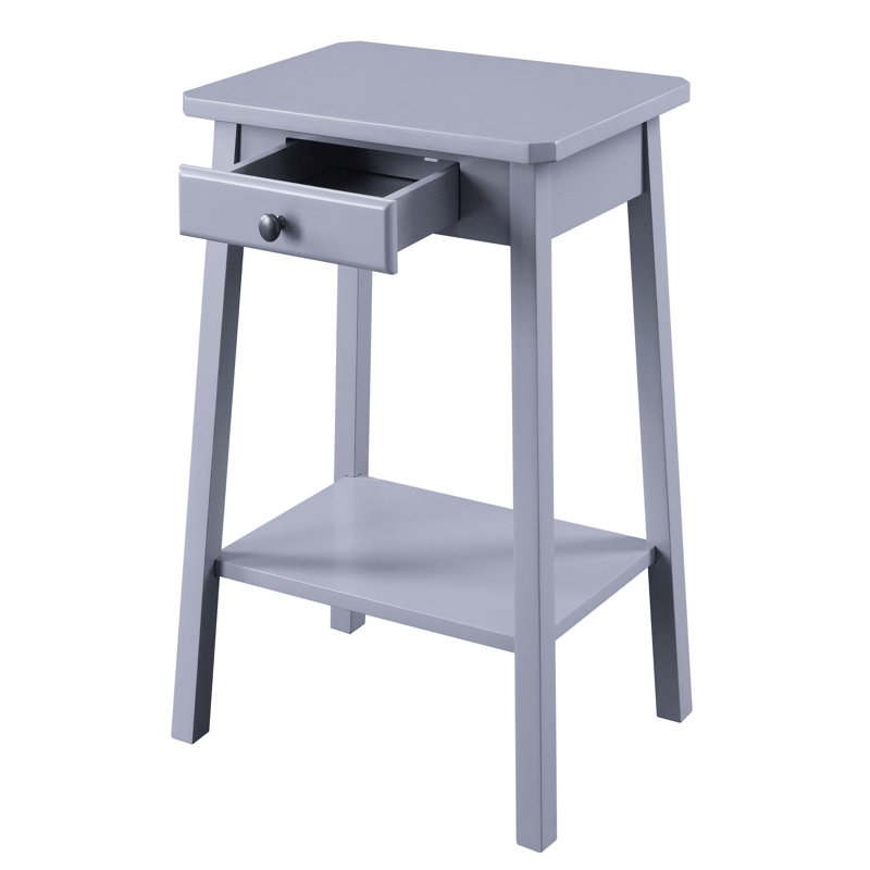 Rectangular Grey End Table For Living Room With Style 17 In. Package Width Practical Storage