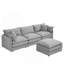 Modular Sectional Sofa With Movable Ottoman, DIY Configurable L-Shaped Couch For Living Room, Cloud-Like Comfort And Chenille Upholstery.-804629057-804629086