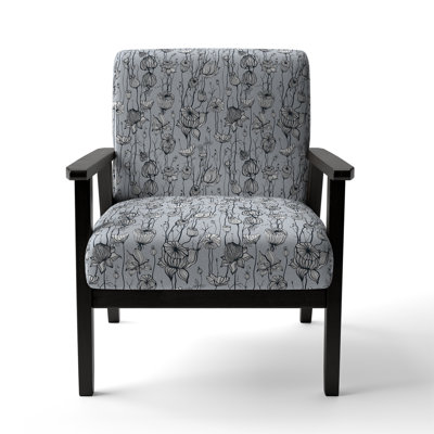 Vintage Abstract Flowers - Fauteuil d'appoint rembourré Cabin & Lodge