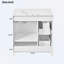 Meuble-lavabo de salle de bain avec lavabo en céramique, tiroir double couche-105683662