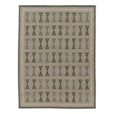 Scandinavian Wool Geometric Area Rug in Beige, Brown, Green